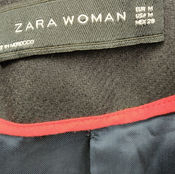 ZARA MILITARY STYLE BLUE WOOL BLEND CLASSIC SHORT COAT JACKET SIZE M - Picture 11 of 13